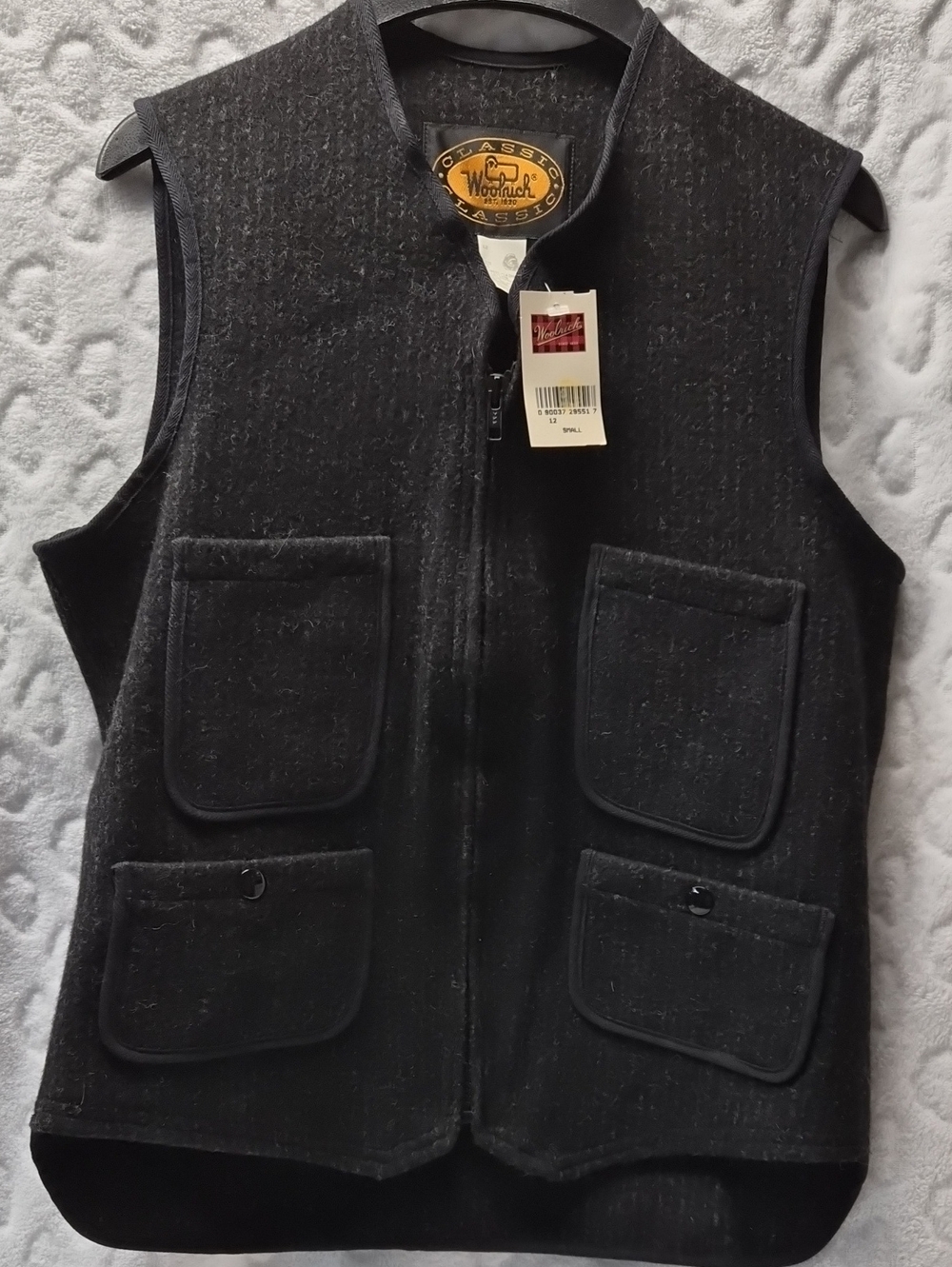 Woolrich Men's Dark Charcoal Wool Utility Vest Size 36